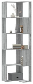 vidaXL Bibliotecă cu 5 niveluri gri sonoma 50x50x179 cm lemn prelucrat