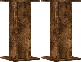 vidaXL Suporturi de difuzoare 2 buc. stejar fumuriu 30x30x60 cm lemn