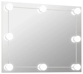 Oglinda de perete lumini LED fara rama sticla dreptunghiulara 1, 70 x 50 cm, cu LED-uri