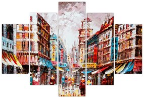 Tablou - Hong Kong, pictură în ulei (150x105 cm)
