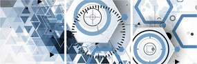 Tablou - Abstract geometric (cu ceas) (90x30 cm)