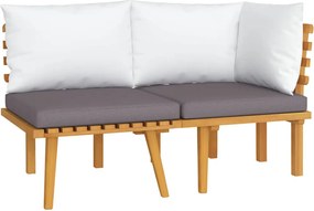 vidaXL Set mobilier de grădină cu perne, 2 piese, lemn masiv de acacia