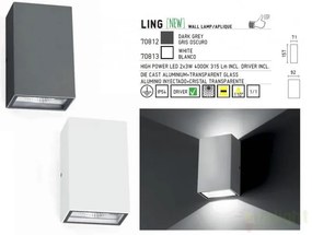Aplica de perete exterior IP54, LED Ling 70813