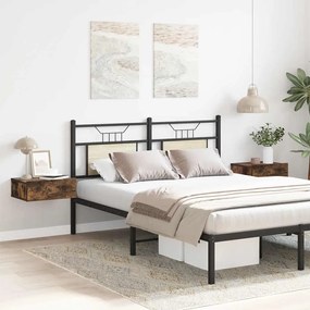 vidaXL Noptiere plutitoare 2 buc. stejar fumuriu 40x30x15 cm lemn