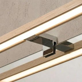 Brilagi-LED Iluminare pentru oglindă de baie 3 în 1 WOODY MIRROR LED/8W/230V 40 cm IP44 crom/stejar