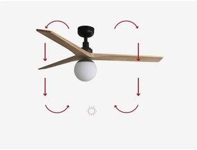 Ventilator de tavan FARO 34283-11L KLIM M 1xE27/15W/230V lemn/negru + telecomandă