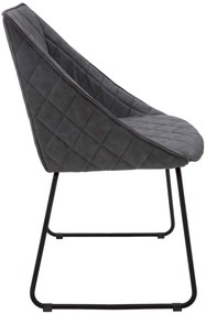 Scaun tip fotoliu Office, structura metalica, piele ecologica - GRI ANTRACIT