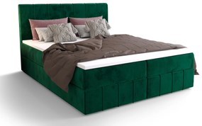 Pat matrimonial Boxspring 140 cm Barack (măsliln) ( cu saltea și sp. depozitare). 1046383