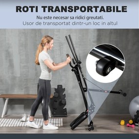 HOMCOM Bicicletă de Exercitii Eliptică cu 4 Nivele de Rezistență, Monitor LCD și 2 Roți, 90x62x150 cm, Negru | Aosom Romania