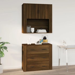vidaXL Dulap de perete, stejar maro,80x33x80 cm, lemn prelucrat