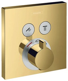 Baterie de dus, Hansgrohe, ShowerSelect, termostatata, cu 2 functii, auriu lucios