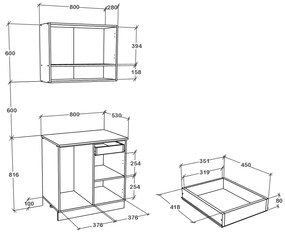 Set haaus Berna, Alb, L 80 cm