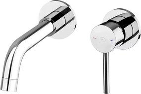 Baterie lavoar incastrata FDesign Flusso crom lucios cu corp ingropat