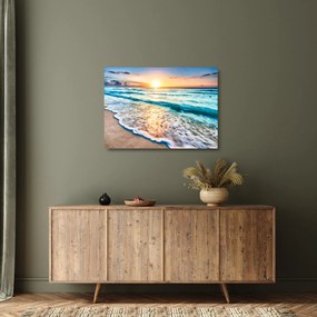 Tablou pe sticlă - Plaja de la mare (70x50 cm)