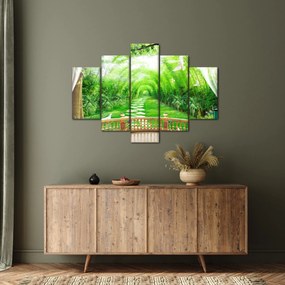 Tablou - Privire la grădina tropicală (150x105 cm)