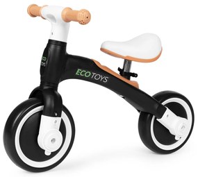 Bicicletă de jogging 3-in-1 cu pedale și roți laterale negru