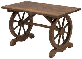 Masa gradina Outsunny, lemn, cadru cu roti, 113x60x65cm | Aosom RO