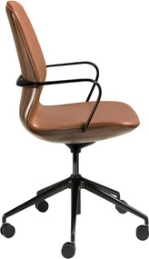 Scaun de birou modern piele sintetica si furnir de nuc Brown