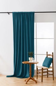 Draperie opaca turcoaz VELVET 135x250 cm Agățat: Rejansa