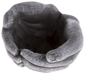 Decorație funerară Ghiveci de beton Mâini, 16 x8,5 x 15 cm