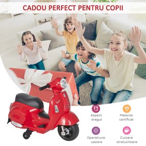 Motocicleta pentru Copii HOMCOM Brand Vespa 6V, 18-36 luni | Aosom Romania