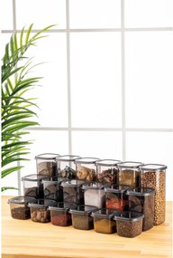 Set cutii de depozitare (18 piese), Hermia, Culoare: Antracit