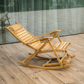 Scaun balansoar de grădină, poziţionabil, natural, bambus, FLOS