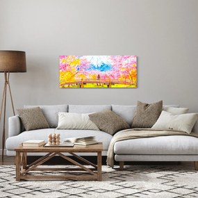 Tablou - Cuplu pictat, acuarelă (120x50 cm)