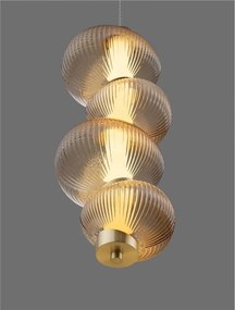 Lustra suspendata LED design modern Leda auriu