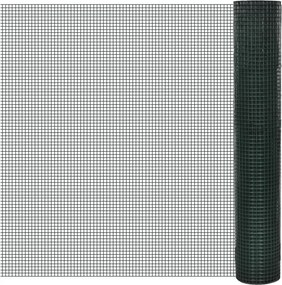 vidaXL Plasă de sârmă găini, verde, 10 x 1 m, oțel galvanizat cu PVC