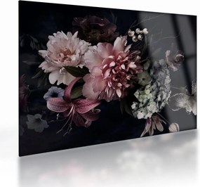 Tablou pe sticlă cu buchet (70x50 cm)