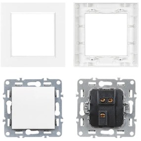 Comutator Nova 10A 250V 106 cu cadru alb