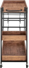 Cărucior de servire, stejar închis/negru, PORTIS