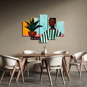 Tablou - Femeie cu floare (150x105 cm)