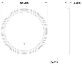 Oglinda baie cu iluminat LED CCT IP44 Rivas 50cm 84035 GL