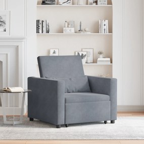 vidaXL Sofa Pat Unilaterala Gri închis 90 x 165 x 87 cm Catifea