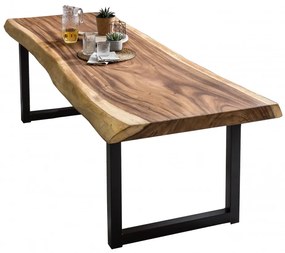 Masa dreptunghiulara cu blat din lemn de suar Tables &amp; Benches 150 x 100 x 78,5 cm maro/negru
