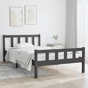 810666 vidaXL Cadru de pat, gri, 90x200 cm, lemn masiv