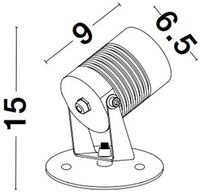 Mini proiector LED modern pentru iluminat exterior IP65 FEND II