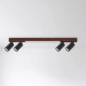 Brilagi - Spot LED SELE 4xGU10/30W/230V + LED/20W negru/decor stejar