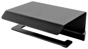 Suport hartie igienica FDesign Piazza cu raft, negru mat - FDSFD6-PZA-10-22