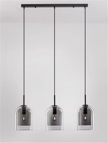 Lustra cu 3 pendule modern Velor fumuriu