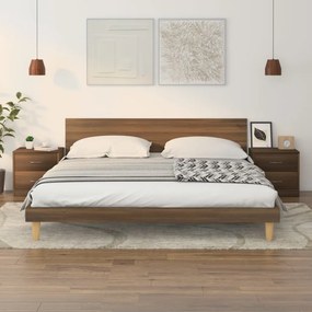 vidaXL Noptiere, 2 buc., stejar maro, 40x30x40 cm, lemn prelucrat
