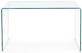 Birou de studiu transparent din sticla temperata, 126 cm, Suami Bizzotto