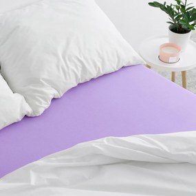 Goldea cearceaf de pat jersey cu elastic - violet deschis 160 x 200 cm