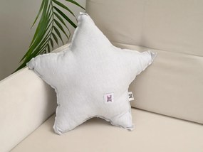 Perna decorativa din in STAR STONE STRIPES gri
