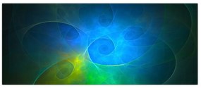 Tablou cu abstracțiune albastră (120x50 cm)