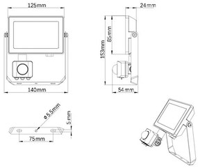 Proiector LED de exterior cu senzor PROJECTLINE LED/20W/230V IP65 3000K Philips
