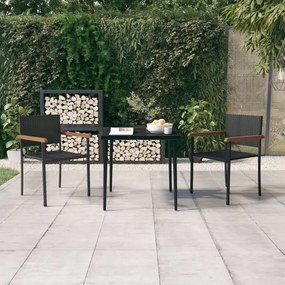 3099419 vidaXL Set mobilier de grădină, 3 piese, negru