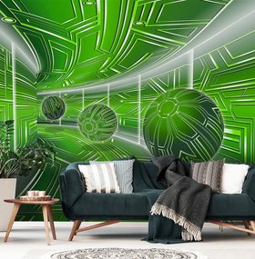 Fototapet - Străduță verde  cu mingi mici (152,5x104 cm)